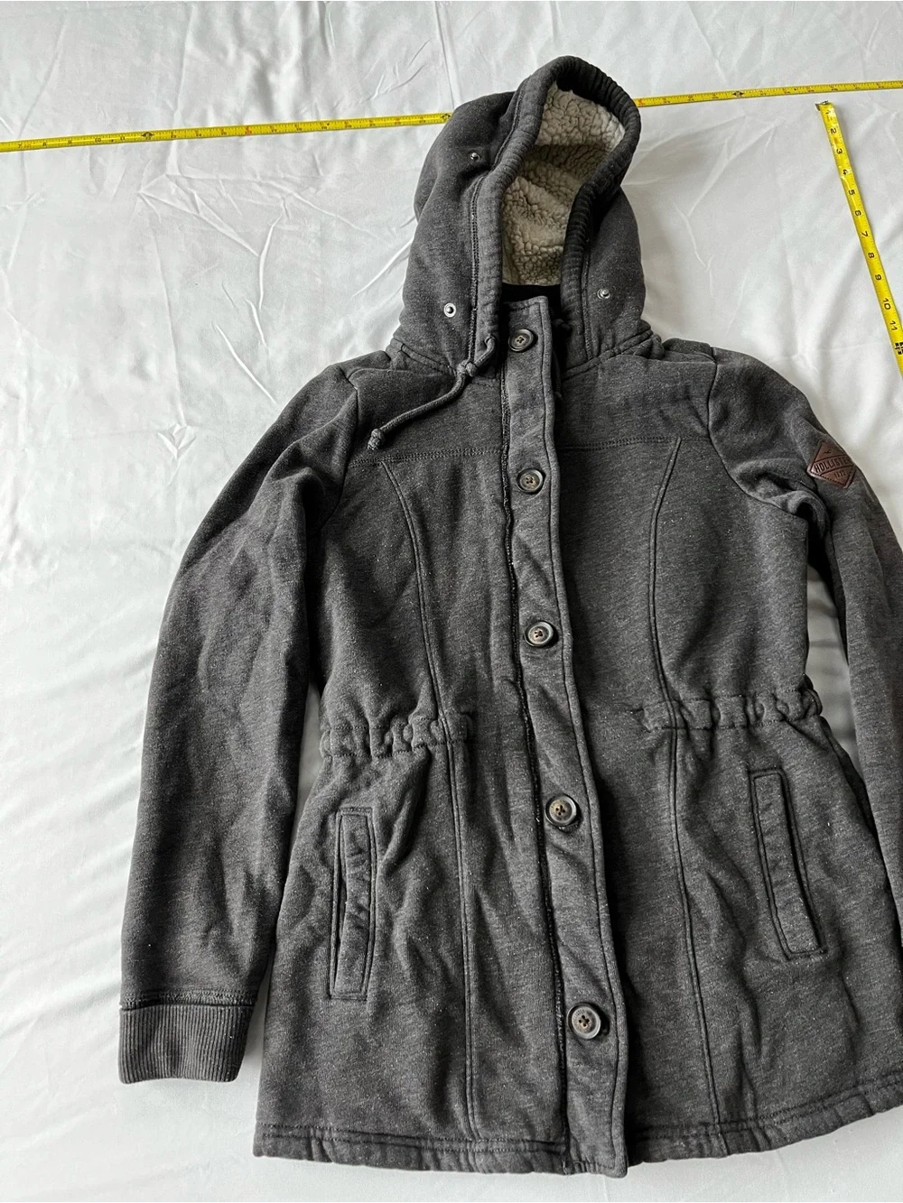 Hollister Dark Gray Hooded Military-Style Field Jacket